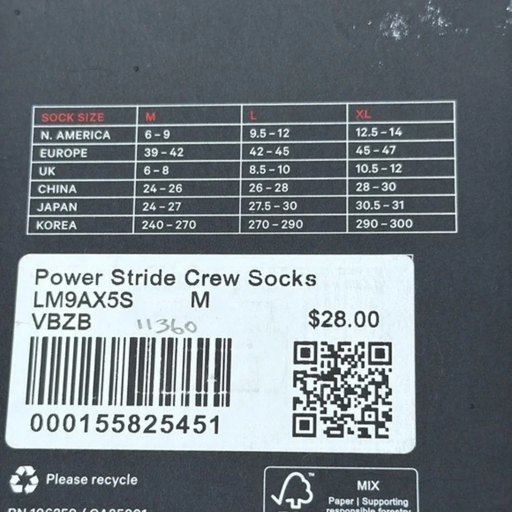 Lululemon Men's Power Stride Crew Socks Reflective Size Medium NWT‎ ✨
